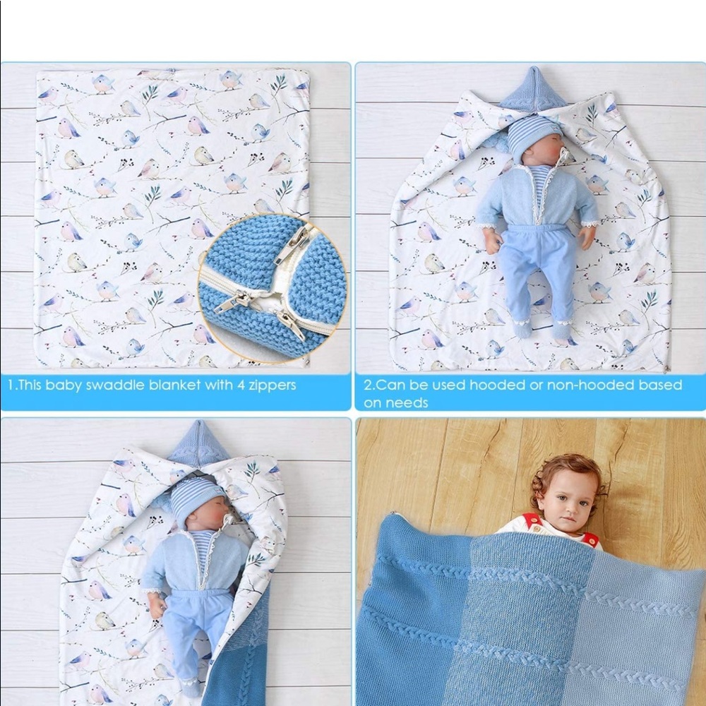 Ejet swaddle blanket  knit multi wrap